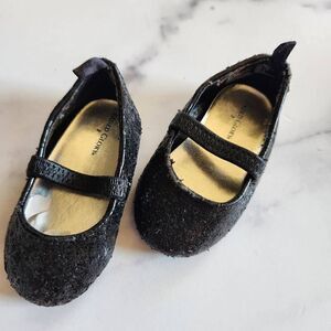 Faded glory baby girl size 2 sequin black ballet flats formal dressy